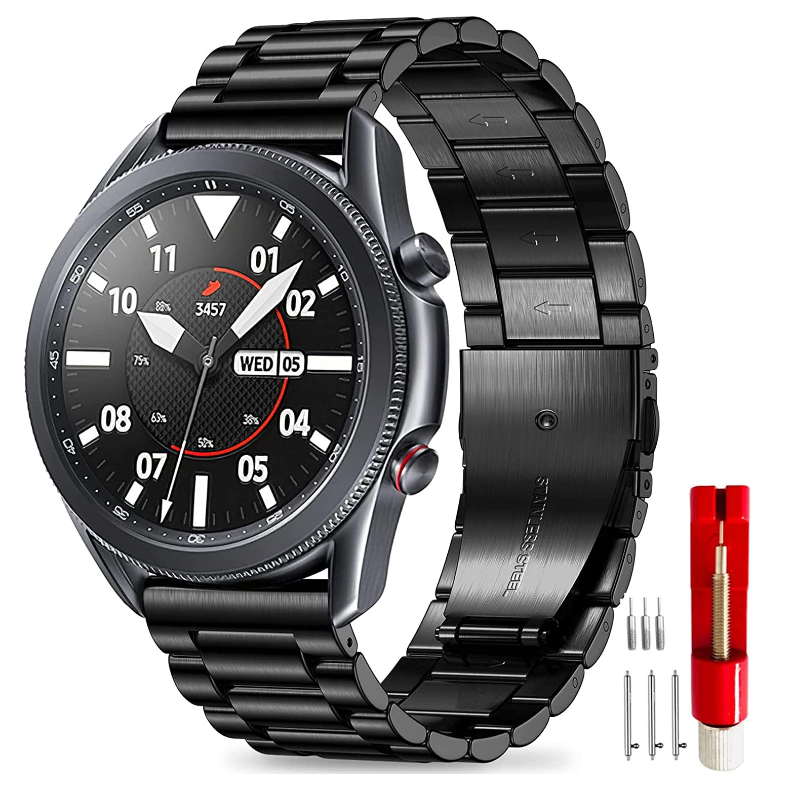 BONACE 20mm Metal Watch Straps Compatible with Samsung Galaxy Watch 4/Watch 5/Galaxy Watch 5 Pro 40mm 44mm Galaxy Watch 4 Classic 42mm 46mm Watch 3 41mm, Active 2 Watch, Stainless Steel Strap (B09TB7SNXG) Amazon Price History, Amazon Price Tracker