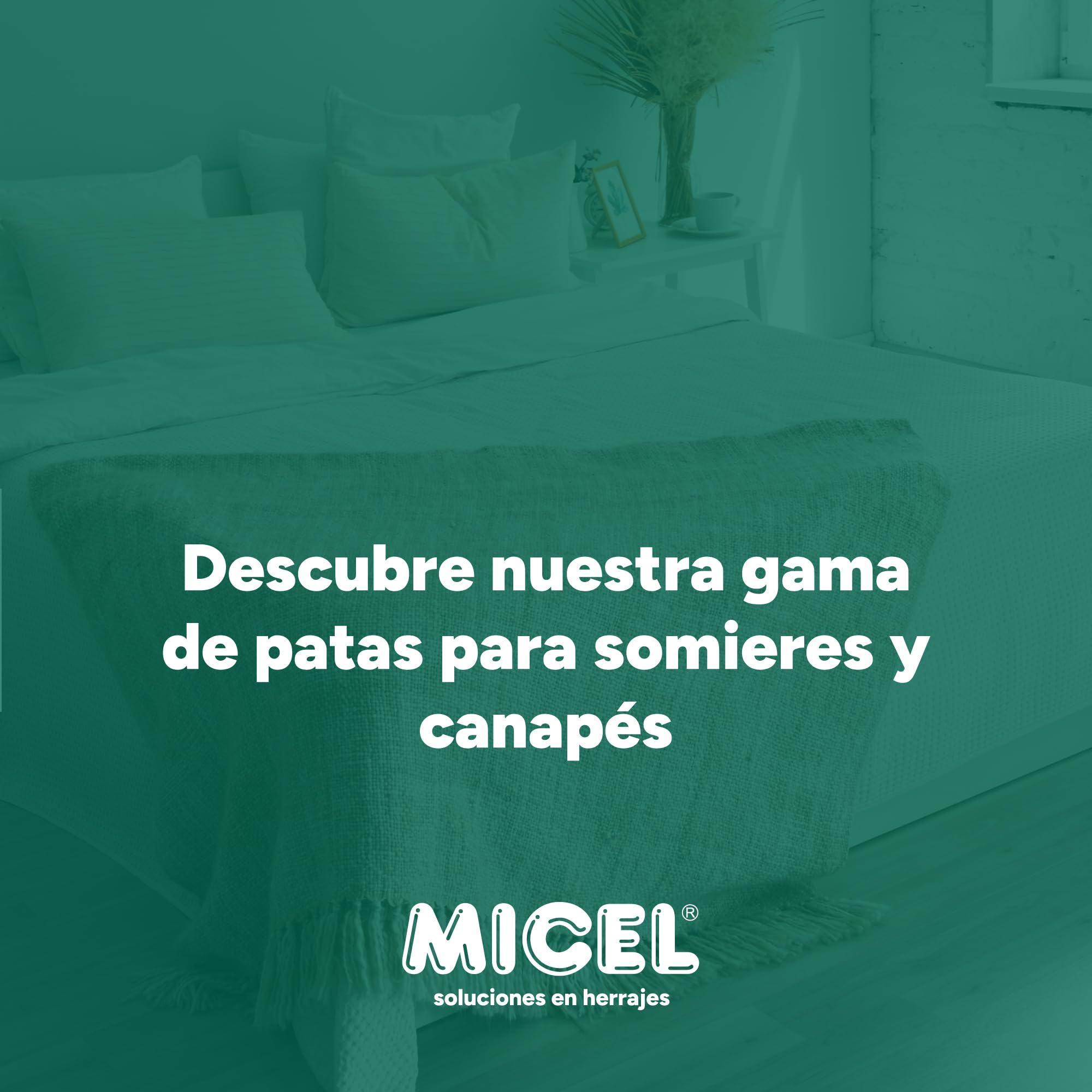 Micel juego pata somier 50mm (4 pzas tapiflex) negro