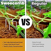 Vista 4 de Grapas de jardín de acero galvanizado de 6 pulgadas, estacas de jardín para asegurar malas hierbas, tela de paisaje, hojas de tierra y forro polar