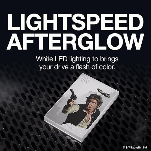 Miniatura 4 de Seagate Han Solo SE FireCuda - Disco duro externo de 2 TB - USB 32 iluminación LED RGB personalizable blanco funciona con PC Mac Playstation y Xbox