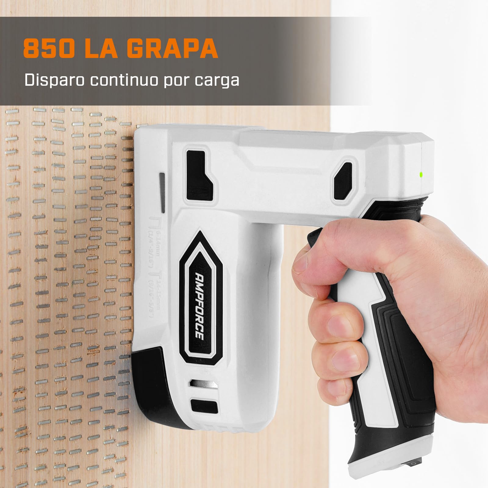 Pistola de Grapas Eléctrica 2 en 1 Inalámbrica 4V con Batería Litio, USB-C, Incluye Grapas y Clavos para Tapicería, Reparación de Muebles, Alfombras y Bricolaje