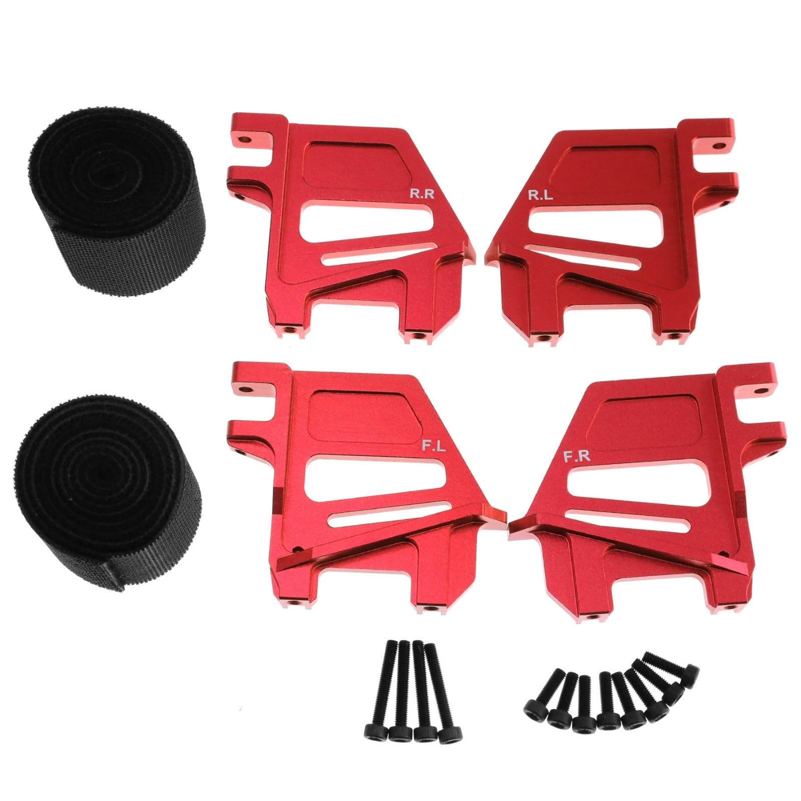 Fixed Mount with Straps Aluminum RC Mounting Plate Kit Lightweight for Trail Running Red-image-7
