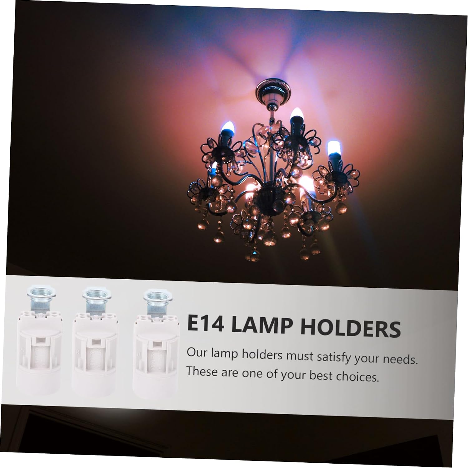 10pcs E14 Candle Light Base Plastic Lamp Holder Bracket for Crystal Lighting Compatible LED Bulbs Easy to Install for Home Decor