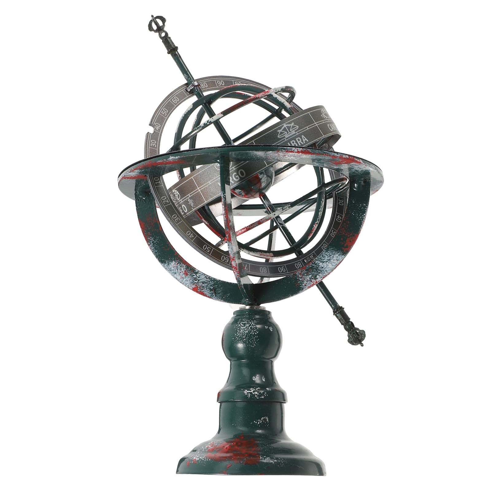 CALLARON Mappamondo in Ferro Vintage Decorativo da Tavolo Dettagli Raffinati e Base Stabile, Ornamento Artistico Elegante per Arredamento Casa e Ufficio