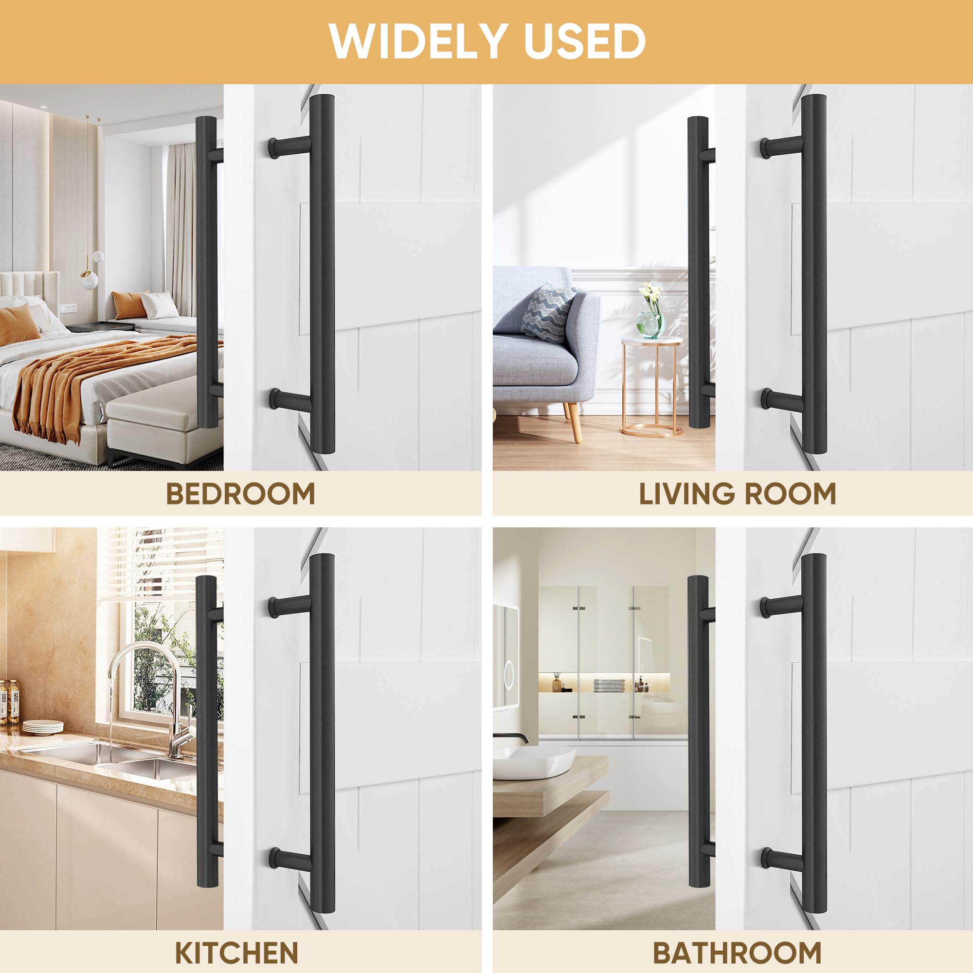 JUBEST Sliding Door Handles - Heavy Duty Black -3 JUBEST Sliding Door Handles - Heavy Duty Black -3