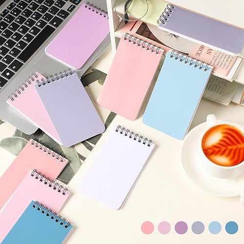 Miniatura 5 de Kisston 120 cuadernos de notas encuadernados en la parte superior, 25 hojasbloc, mini bloc de notas en espiral, cuaderno de bolsillo para oficina en