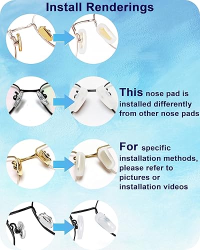 Miniatura 6 de 10 pares de almohadillas de nariz para lentes, almohadillas de nariz de silicona suave antideslizantes (grueso 0.118 in, 5 pares de tamaño grande y