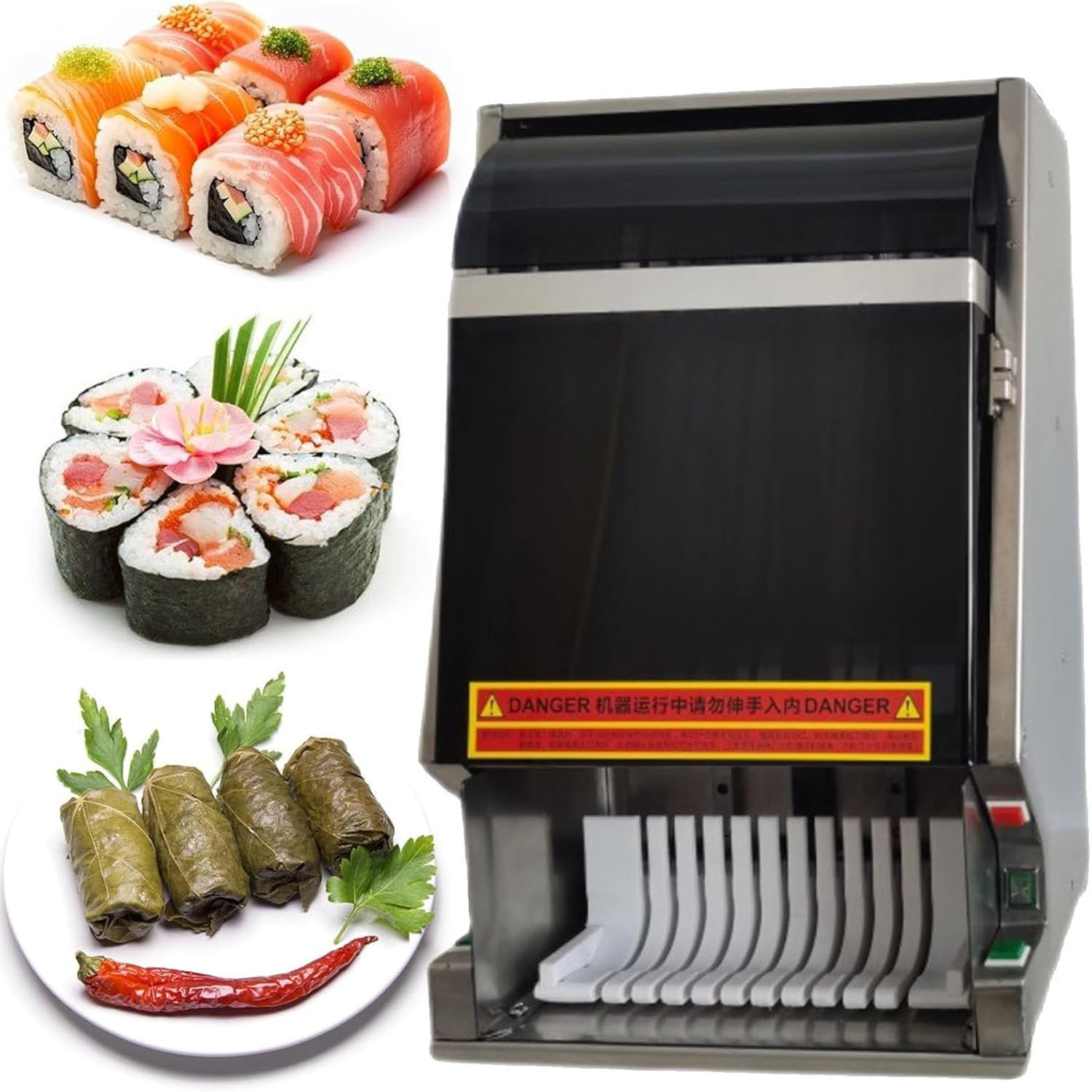 Kommerzieller elektrischer Sushi-Maker mit abnehmbarer Edelstahlklinge, automatisches schnelles Schneiden für Sushi-Rollen, multifunktionales Desktop-Gerät