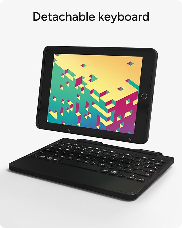 ZAGG Rugged Book Detachable Case with Magnetic-Hinged Backlit Keyboard for iPad Air/Air 2/9.7/9.7 Pro - Multi-Device Bluetooth Pairing - USB-C to USB-C Cable Included, Black by ZAGG - Image 3