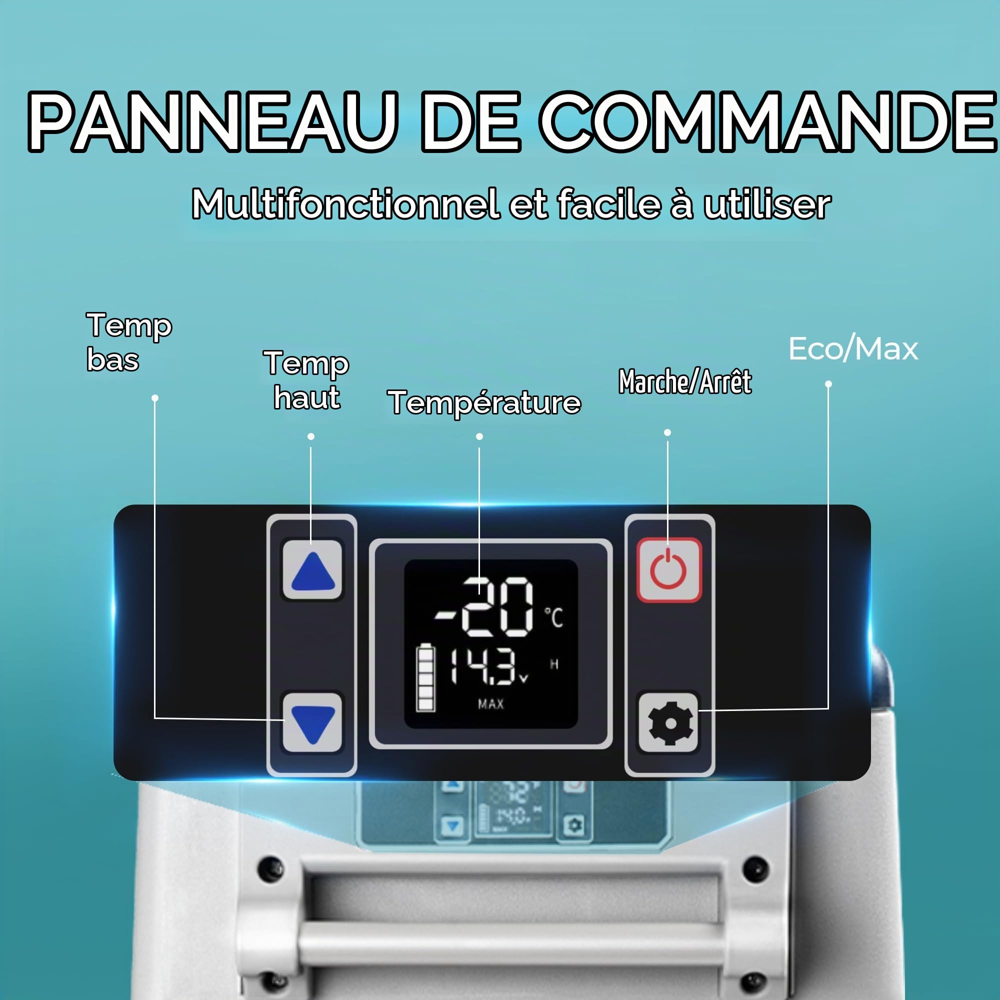 EUHOMY Glaciere Electrique 40L, Frigo 12v Glacière à Compression Avec App, Glacière Électrique 12v 220v -20°C à 20°C, Mini Frigo Portable, Frigo Camping Pour Voiture, Camping, Voyages Et Camions