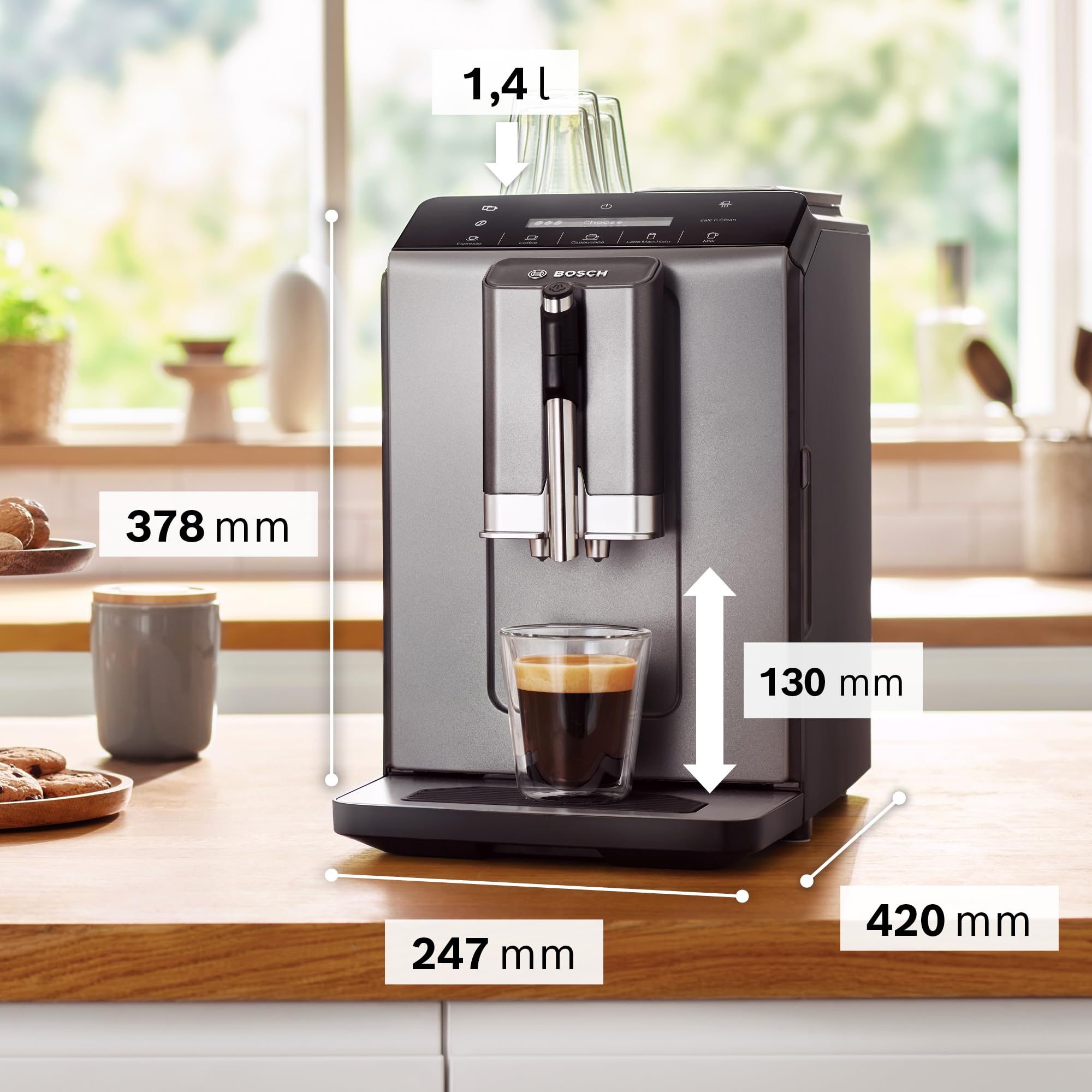Bosch, Cafetera Superautomática, 6 Niveles Intensidad, Acero, TIE20504