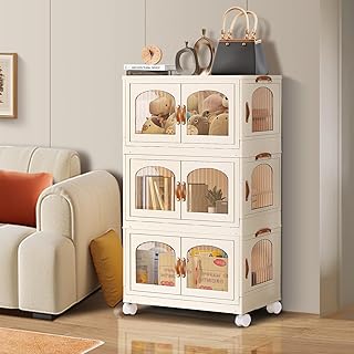 VUCATIN Folding Storage Cabinet with Wheel and Door