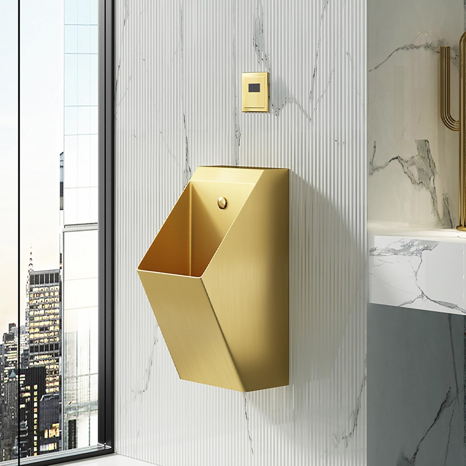 OTQEFTN Urinals for Men Spill Proof, Bar Urinals, Stainless Steel Urinals, Urinals for Men Spill Proof Nighttime, Garage Urinal, Urinals for Men Bathroom, Outdoor Toilet