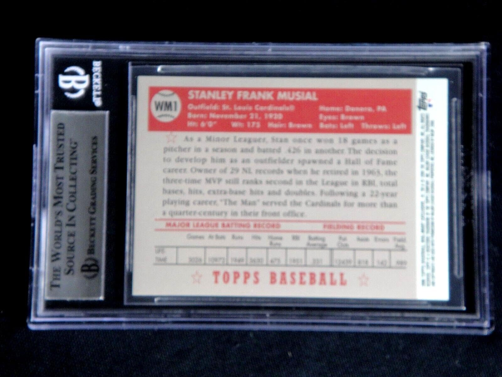 Stan Musial Signed 2008 Topps 1952 Reprint Autographed Card Auto 