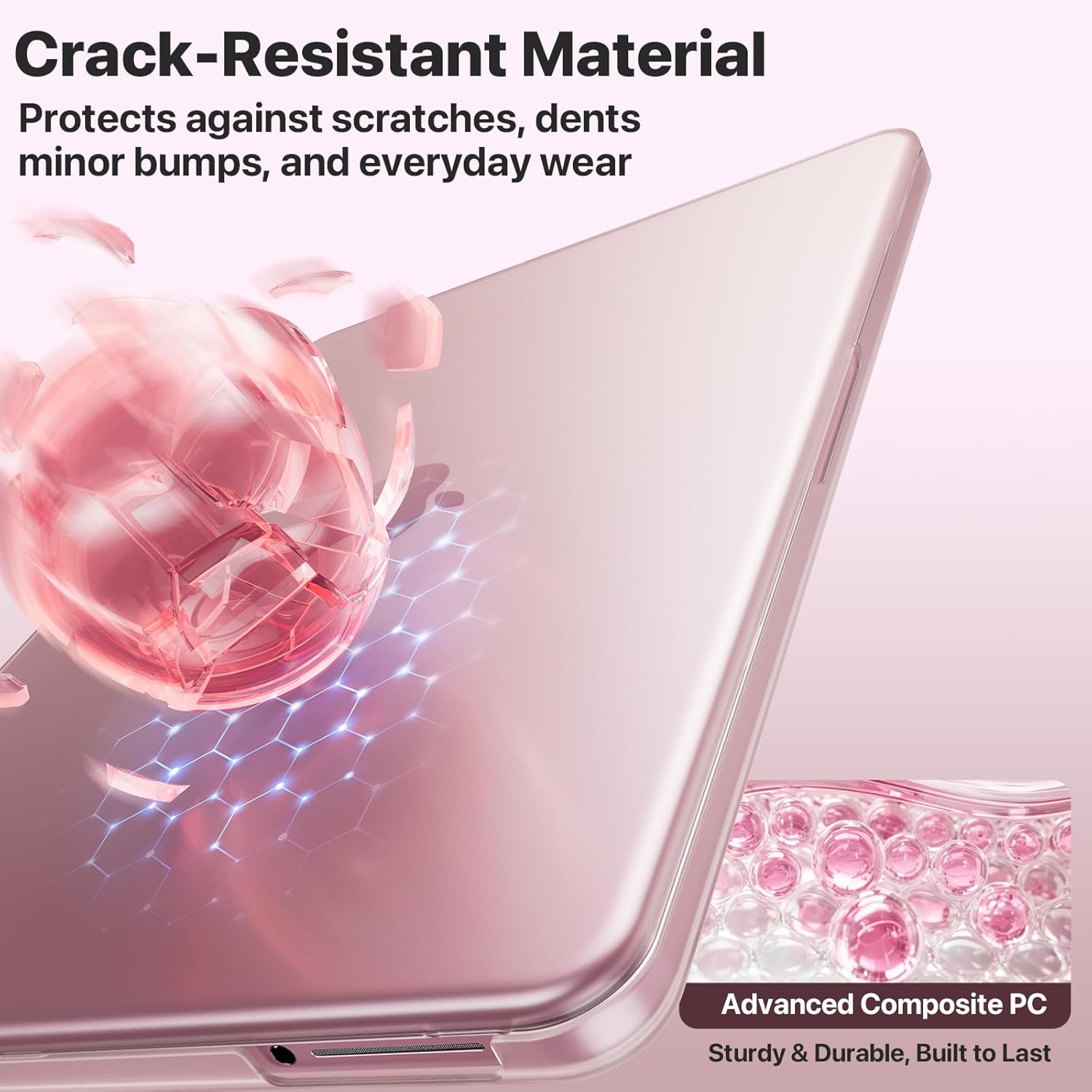 Soonjet for MacBook Neo Case 13 inch 2026 New Model A3404 | 100% Match Official Color | Anti-Crack & Scratch | Pink Laptop Cover Protective Hard Shell | Student Travel Mac Accessories | Blush Clear