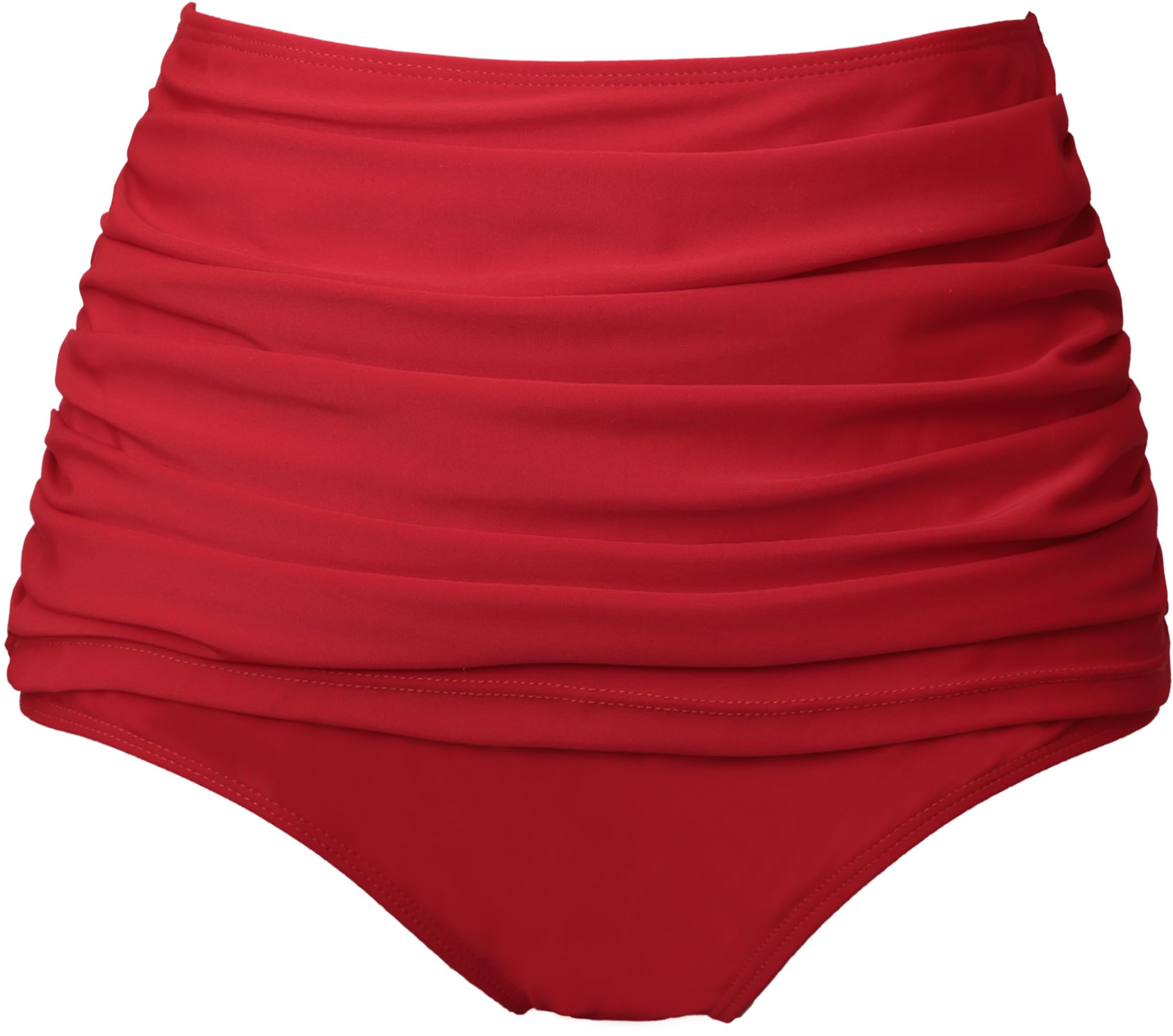 COCOPEAR Women's High Waisted Full Coverage Bikini Bottom Ruched Bathing Suit Bottoms for Women Tummy Control Swim Bottoms
