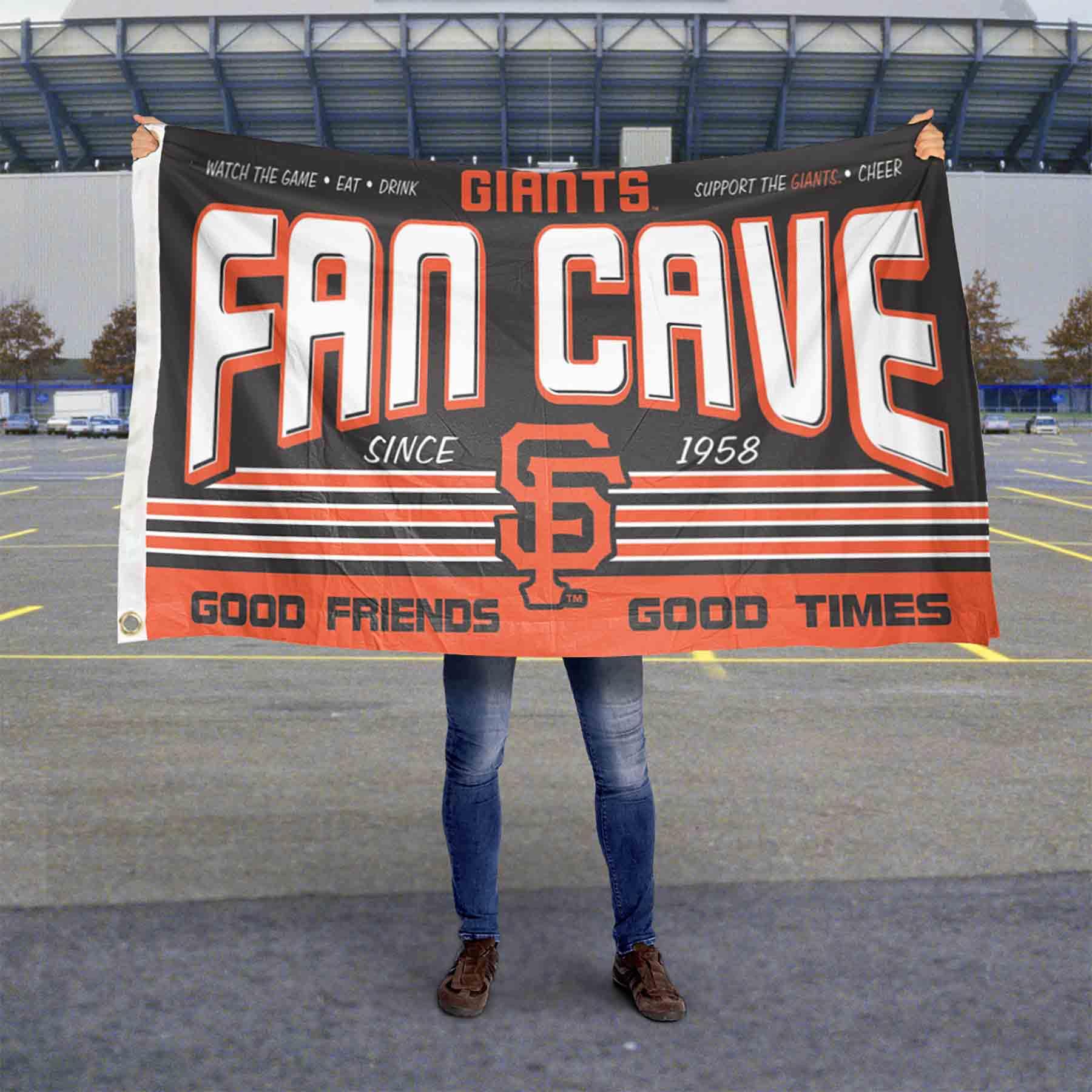 WinCraft San Francisco Giants 3x5 Foot Fan Cave Banner Flag - Polyester, Officially Licensed - View #4