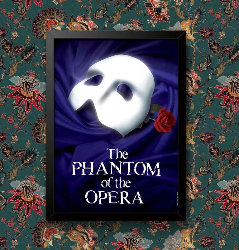 UK MUSICAL THEATRE POSTERS THE PHANTOM OF THE OPERA Wall Art Poster Print (A4 Framed - Black Frame)