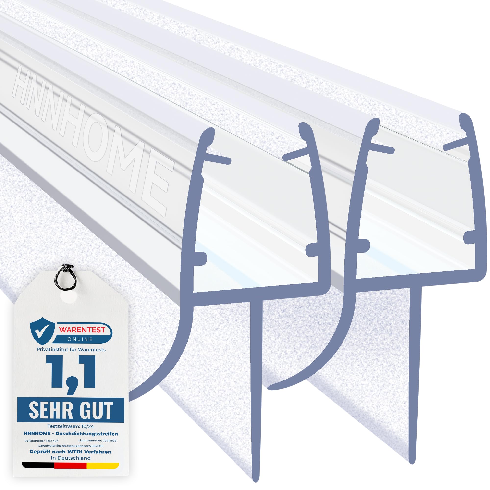 HNNHOME Duschdichtung – Universelle Duschtürdichtung/Ersatzdichtung für 6–8 mm Glastüren, extra dicke Gummilippe, 100% wasserdicht, einfache Installation (70cm, 2)