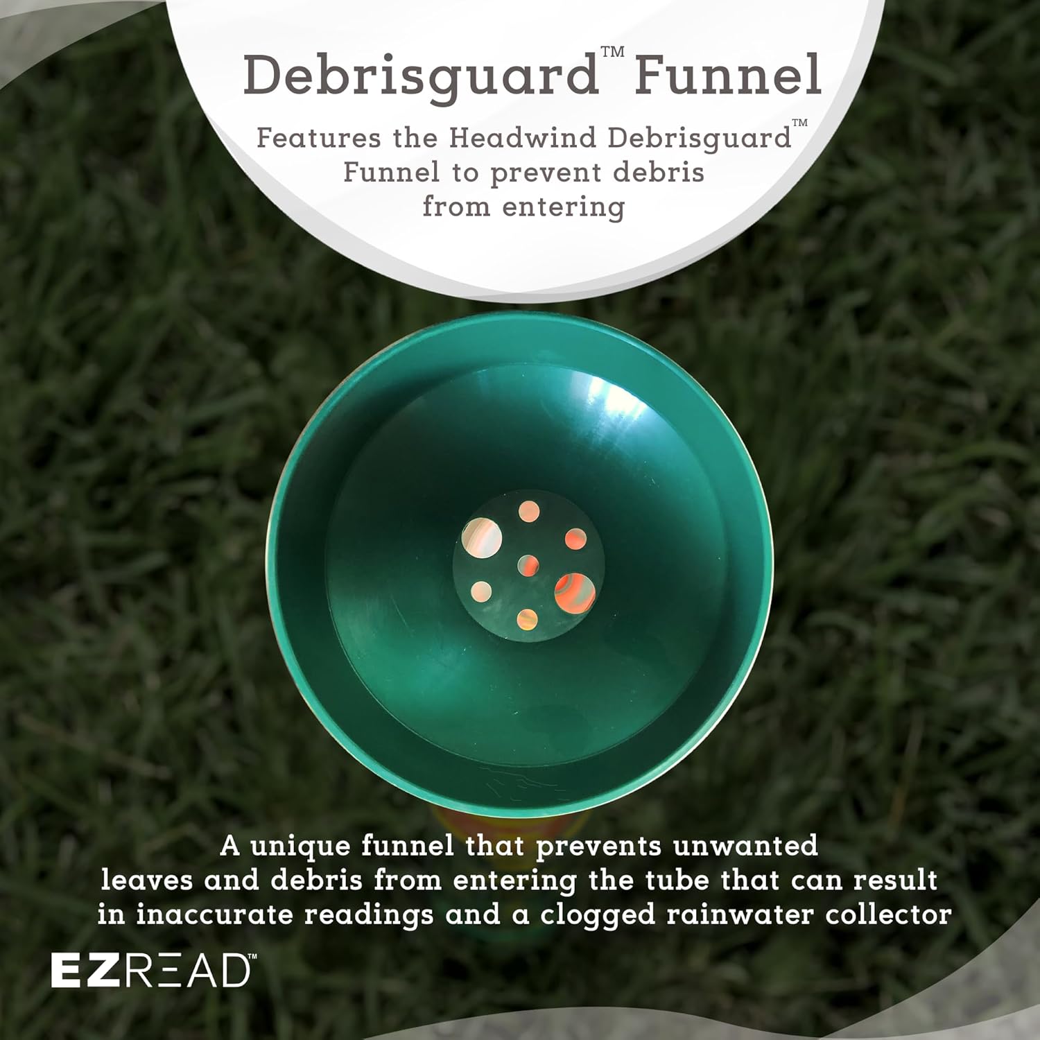 Headwind EZRead 26” Giant Professional Outdoor rain Gauge, USA Made Heavy Duty All Weather Freeze Proof mountable with Float, Hunter Green (820-0019)