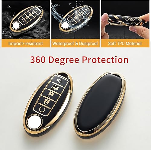 Miniatura 4 de Gematay Funda para llavero Nissan compatible con Nissan Rogue Altima Sentra GTR Frontier Maxima Titan Murano Kicks Juke Versa Armada Pathfinder 5