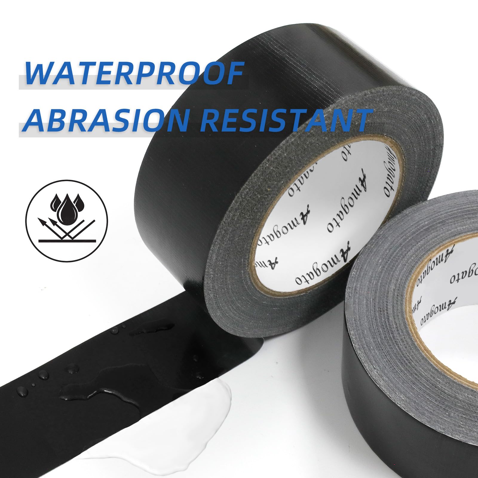 3 rollos de cinta adhesiva negra resistente al agua de grado profesional, diseño de rasgado a mano para autocuración, uso industrial, profesional, 30 yardas x 2 pulgadas