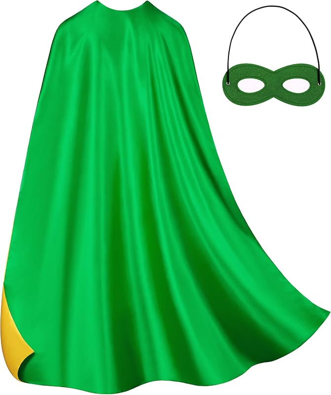 Adult Superhero Cape & Mask Set - Double-Sided Super Hero Capes and Masks for Men Women Dress-Up Parties