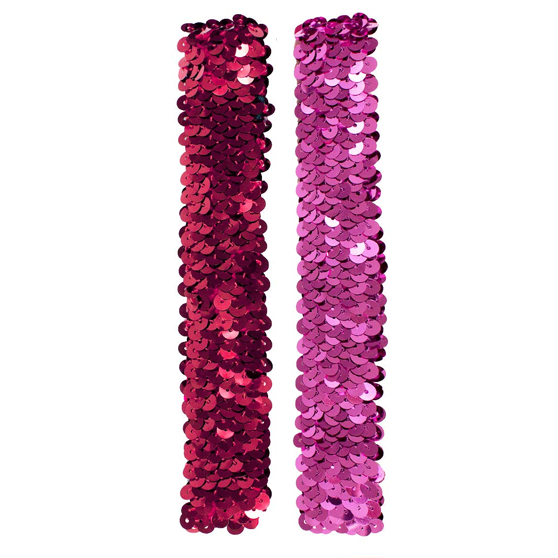 Mia Spirit Sequins Headbands Hair Accessory, For Dance, Cheer, Team Spirit, School, For Women and Girls 2pcs (pink/fuschia)