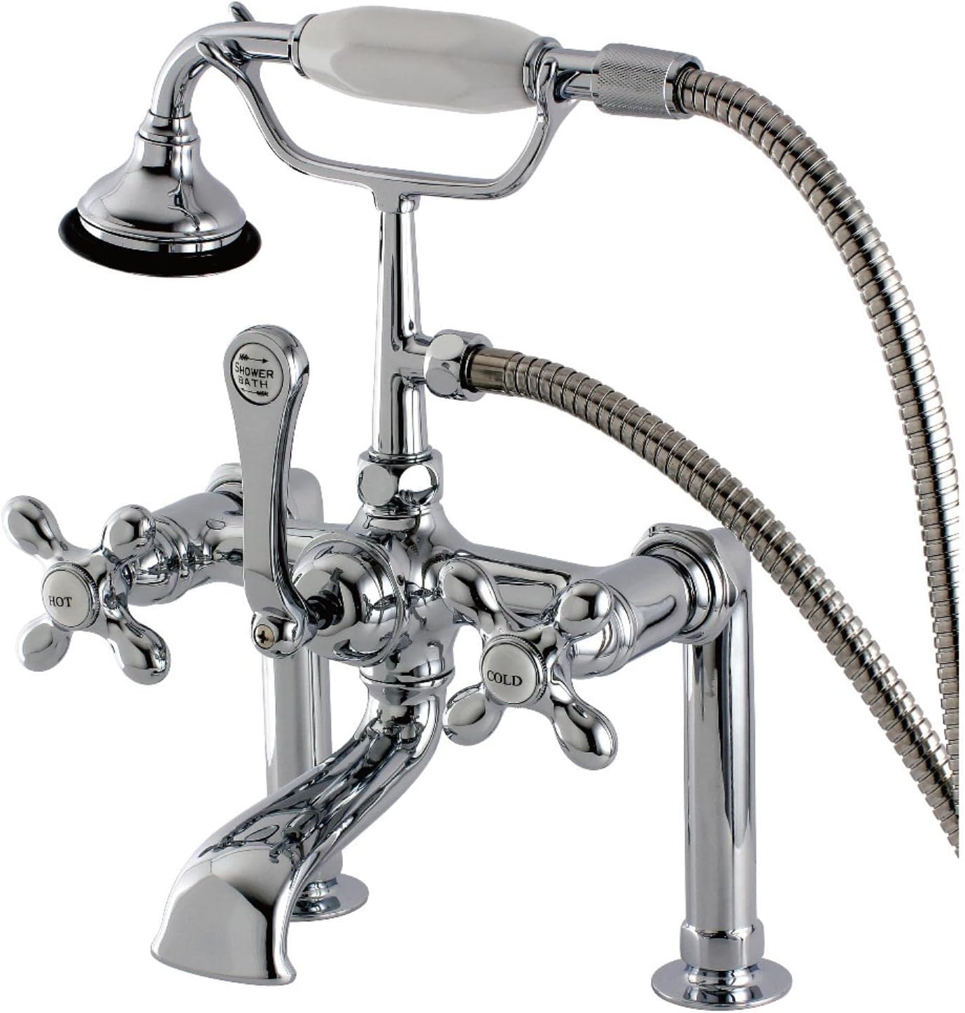 Aqua Vintage Deck Mount Clawfoot Tub Faucet Finish: Polished Chrome