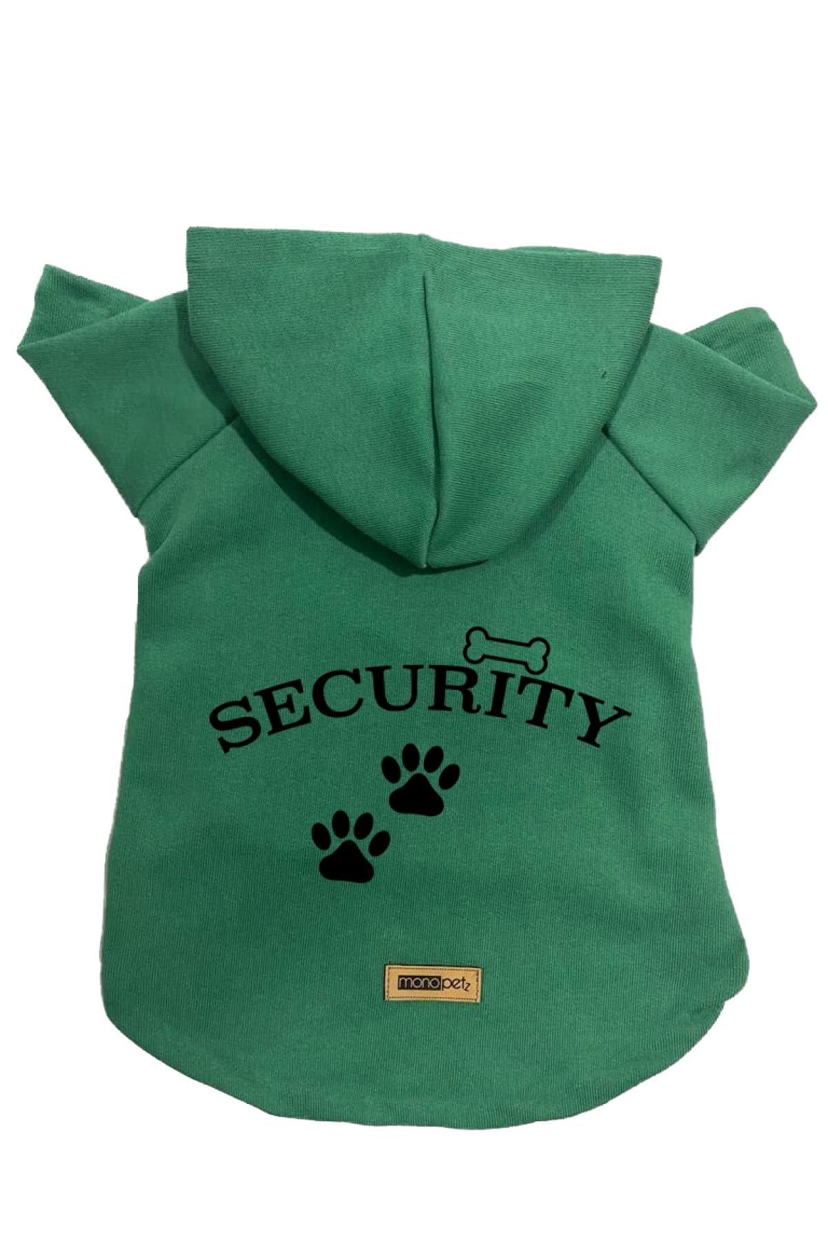 monopetz Kapişonlu Sweatshirt Köpek ve Kedi Kıyafeti - Yeşil Security L Beden