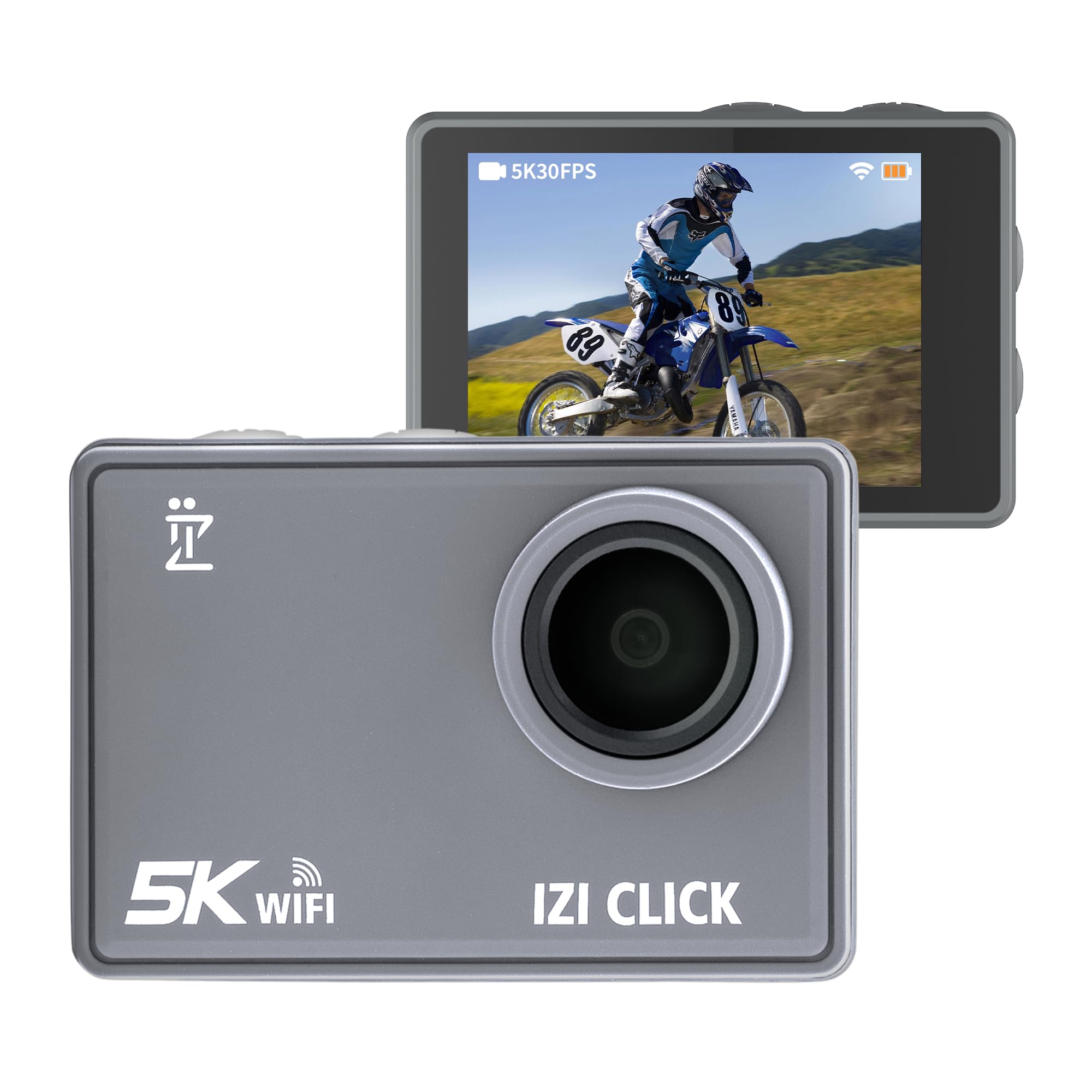 IZIAction Camera 5K, Click 50 MP 30FPS for Beginners, Wide Angle 170° HD, EIS Stabilization, Underwater Camera, 30m Waterproof Design, External Mic Support,15+ Accessories, vlogging Camera