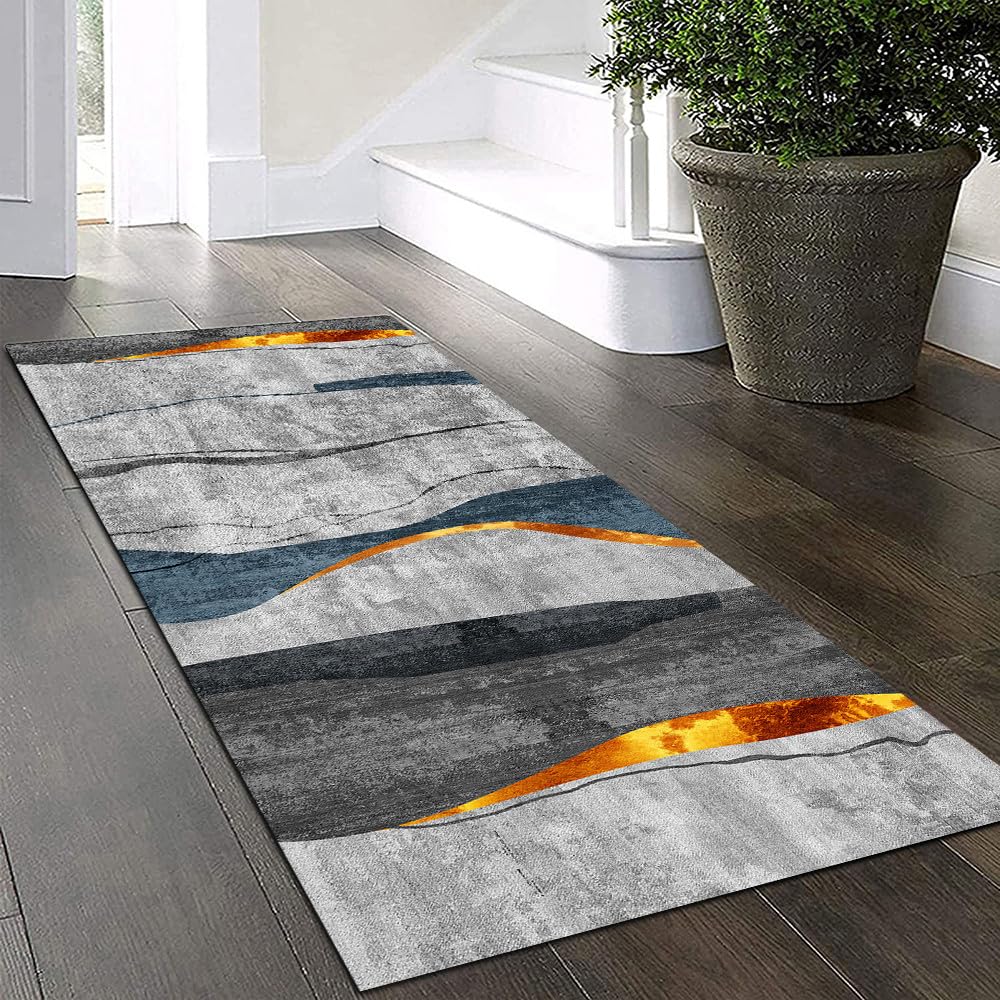 Läufer Flur Küche Waschbar rutschfest 80x150cm GrauTeppichläufer Küchenteppich Flurteppich Küchenläufer Teppichmatten Korridor Wohnzimmer Schlafzimmer Meterware Schmutzfangmatte