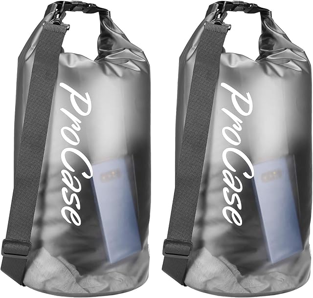 ProCase Floating Waterproof Dry Bag 20L [ 2Pack ], Lightweight Waterproof Dry Sack for Boating, Kayaking, Fishing, Rafting, Hiking, Swimming, Floating, Camping