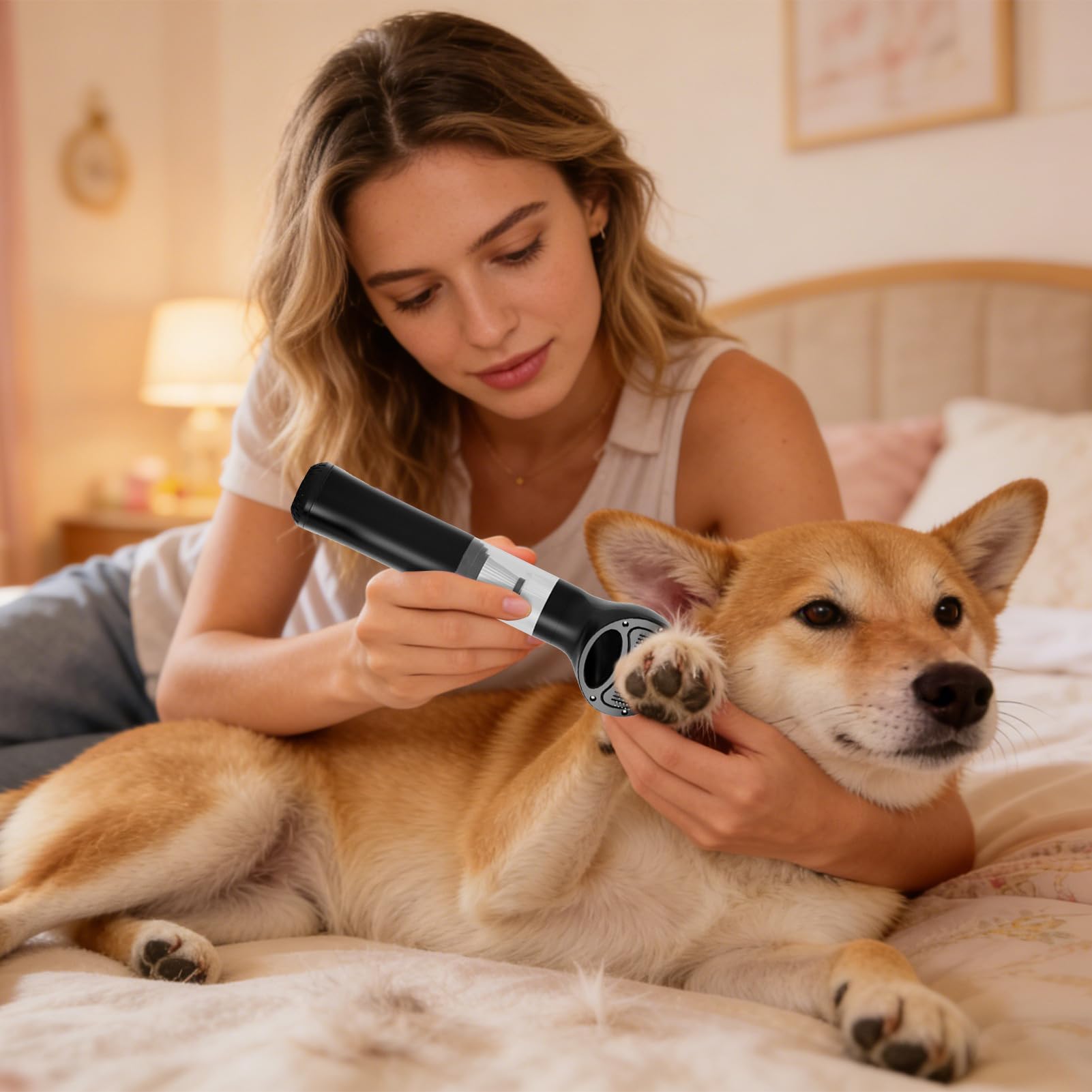 Aspirapolvere per Pelo di Cane per Toelettatura Multi-Ugelli Senza Fili | Aspirapolvere per Peli di Animali Domestici per Pulizia Cucina Auto Camper e Ambienti Domestici