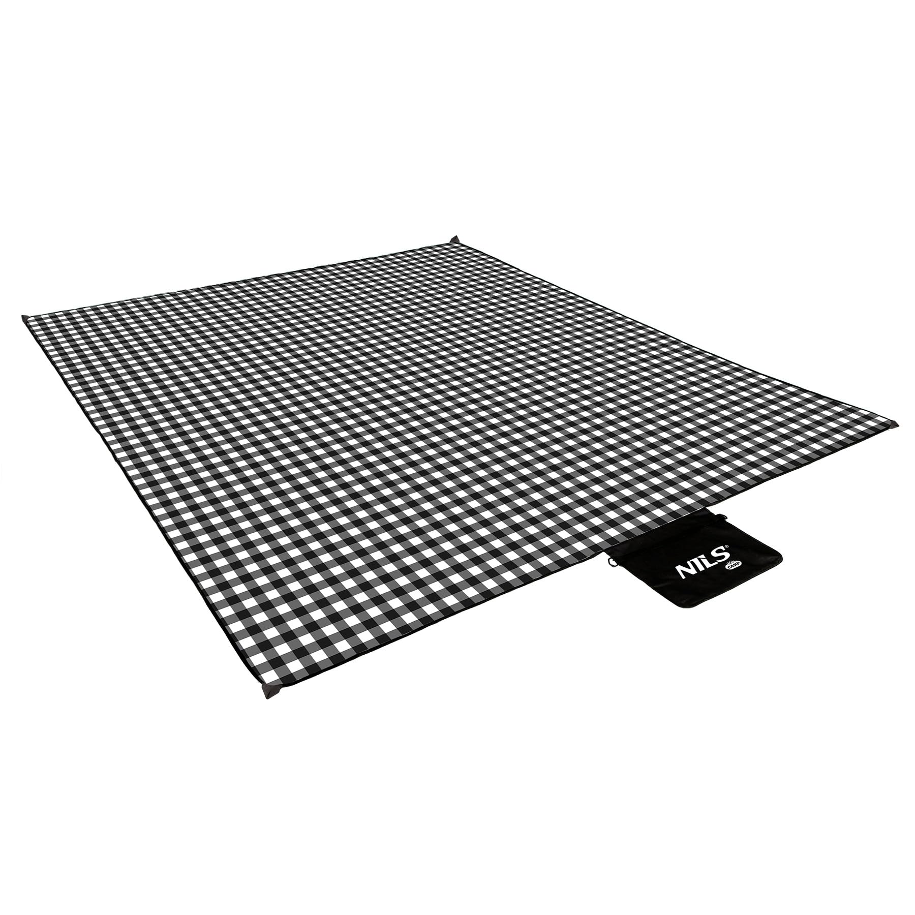 NILS NC2310 Couverture Picnic Camp Noir et Blanc 300 x 200 cm