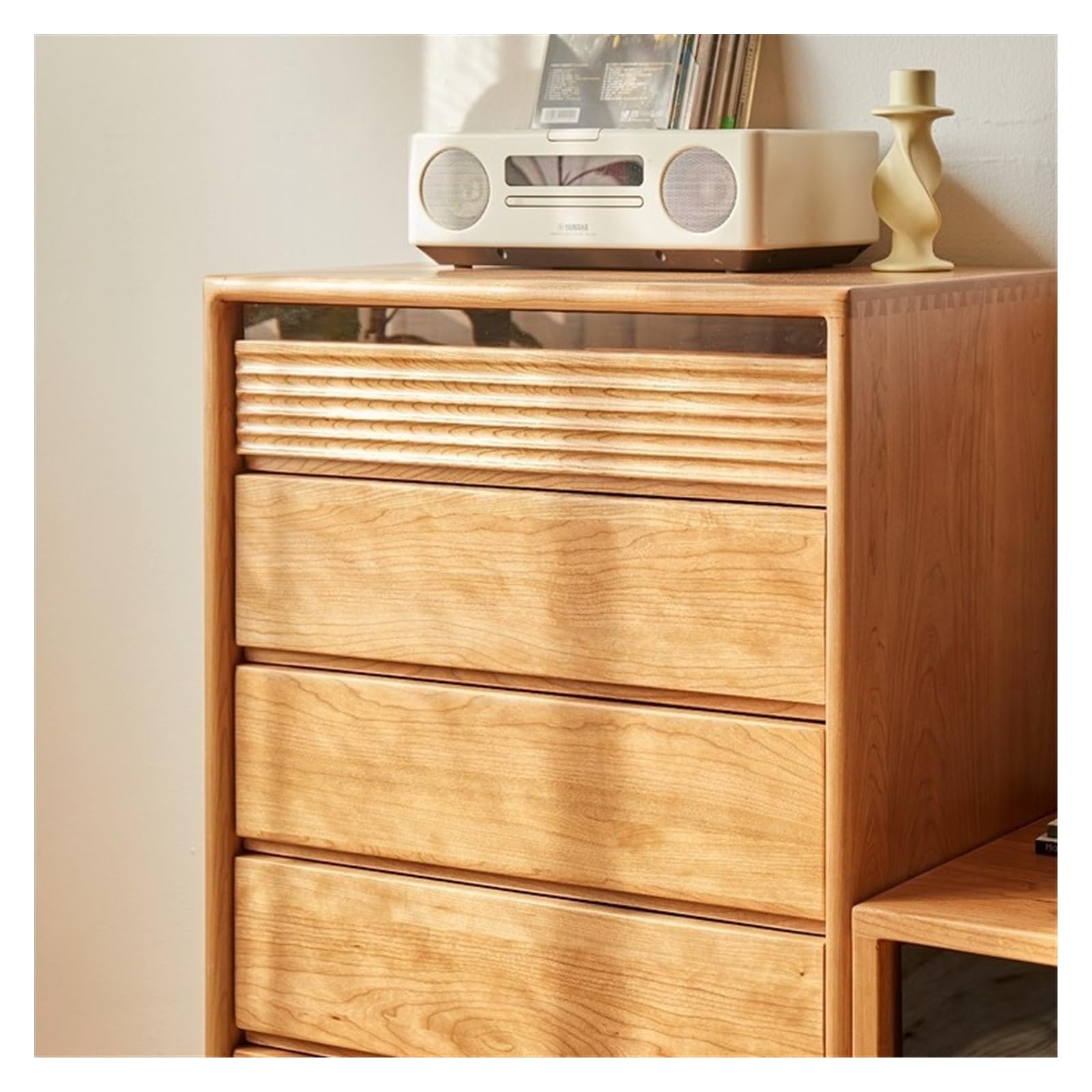 Cassettiera Camera da letto in legno massello Cassettiera a cinque cassetti Soggiorno alto Credenza semplice Piccolo mobiletto for la casa Cassettiera 5 cassetti