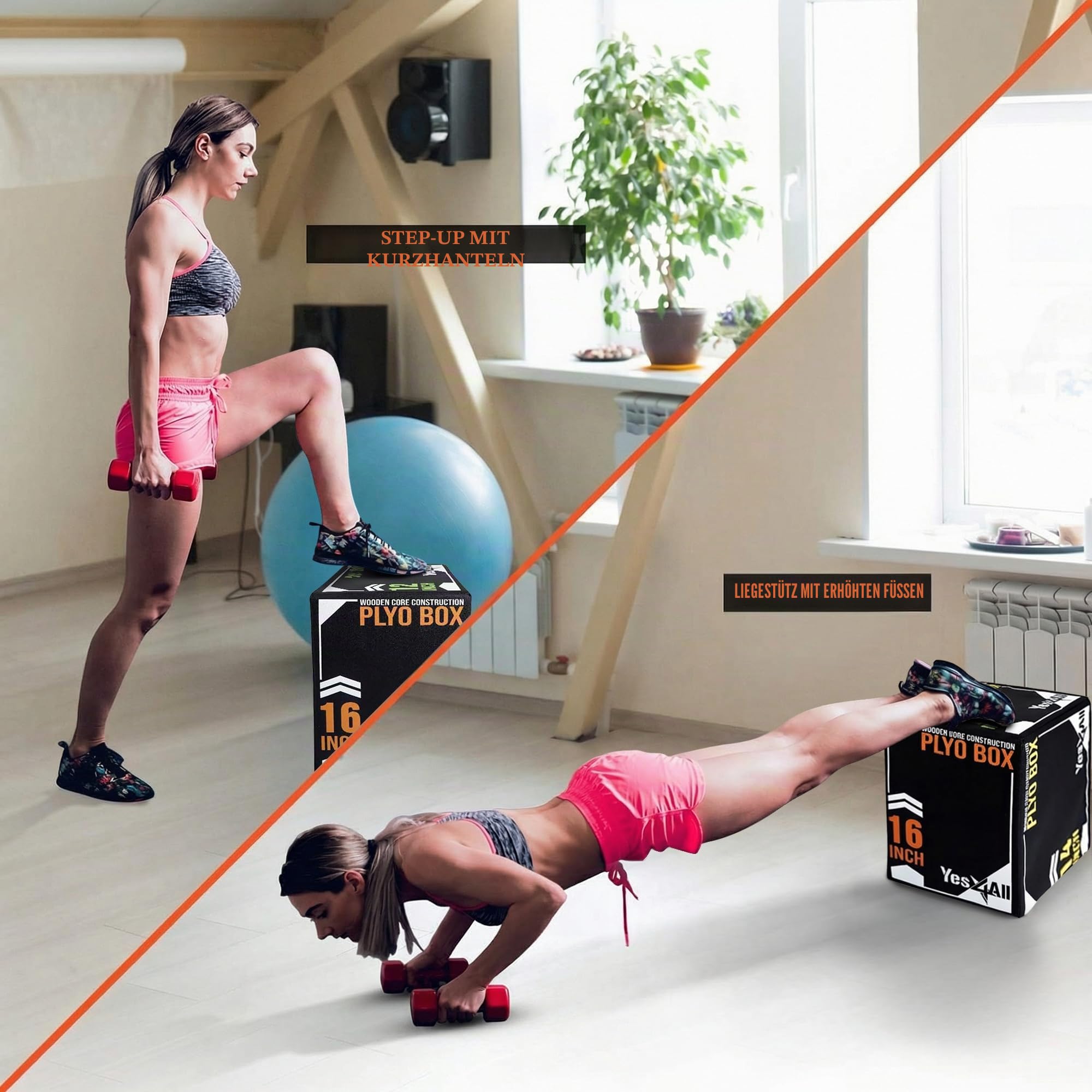 Yes4All 3 in 1 Soft Plyo Box mit Holzkern, Sprungbox, Plyometric Box Plattform für Sprungtraining, Home Gym und Outdoor Workout, Jump Box