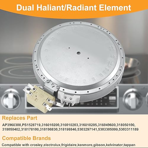 Miniatura 3 de Elemento de superficie radiante mejorado de 6 pulgadas para Electrolux Frigidaire 318178110 316010205 318198830 para LG MEE62385001 apto para
