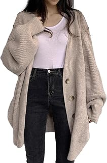 【1/2style】レディース カーディガン ニット Vネック オーバーサイズ 厚手 長袖 秋冬 春対応 大人カジュアル 羽織り ゆったりシルエット