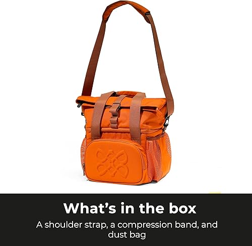 Miniatura 10 de Lonchera aislada con doble compartimento, con 2 compartimentos a prueba de fugas y tapa enrollable, lonchera de 13 L para el trabajo (marrón naranja)