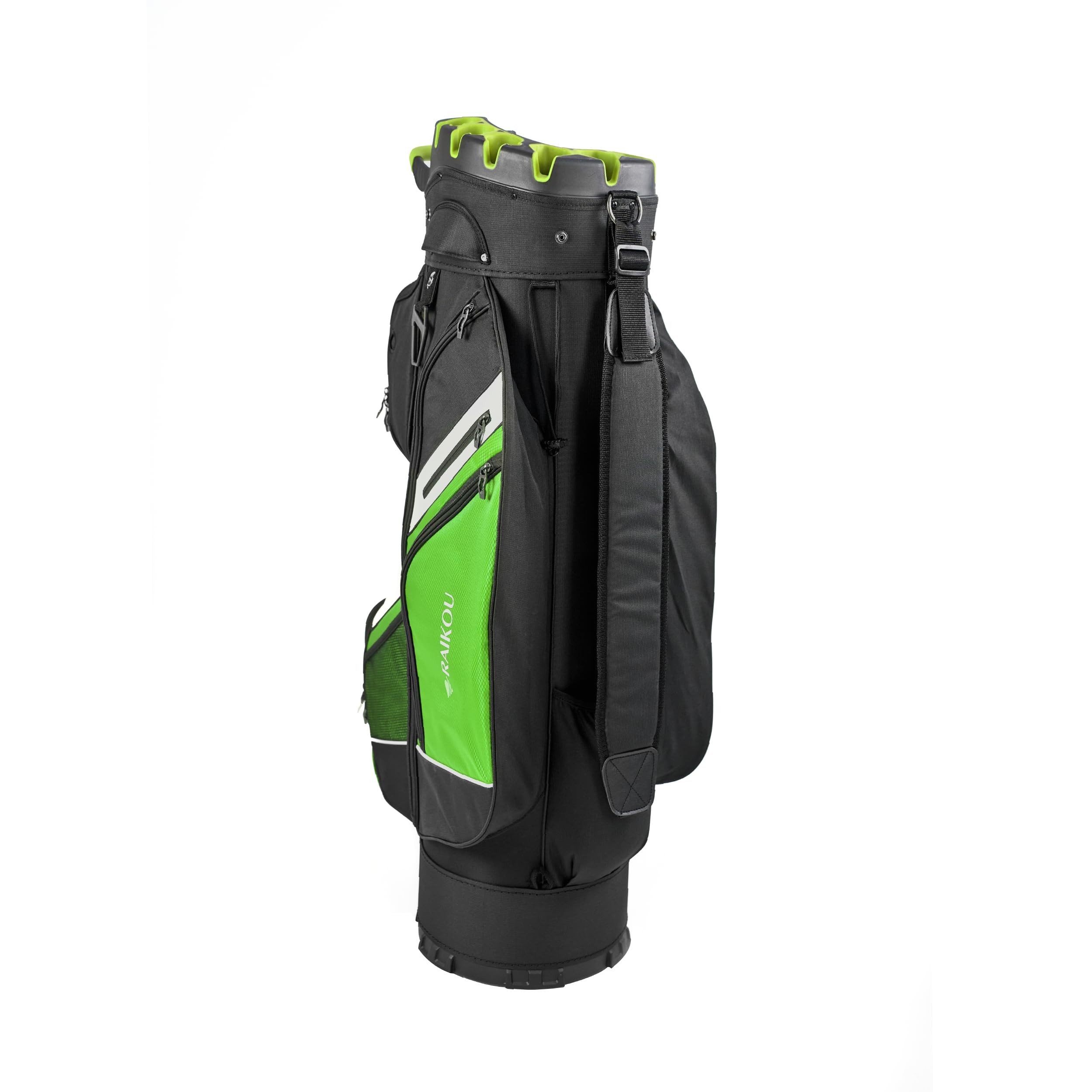 RAIKOU Golf Cartbag mit 14-Fach Organizer, Wasserabweisende Golftasche, 9 Taschen, Schuhfach, leicht & stabil, Grau/Schwarz/Weiß