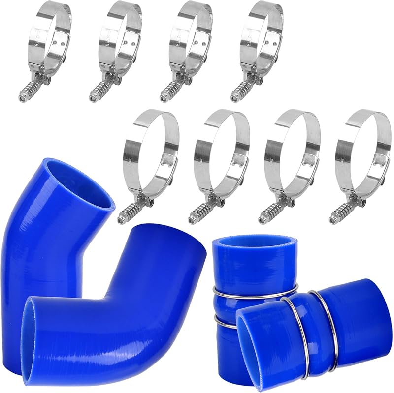 Kit de Mangueiras de Intercooler em Silicone GESEXI para GMC Duramax 6.6L LLY 2004–2005 – 4 Mangueiras + 8 Abraçadeiras