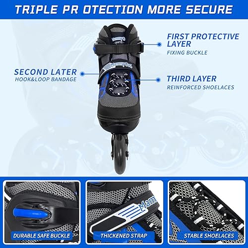 Miniatura 4 de MammyGol Patines en línea para adultos, hombres y mujeres, ajustables, agresivos, duraderos, con ruedas gigantes, patines de alto rendimiento para