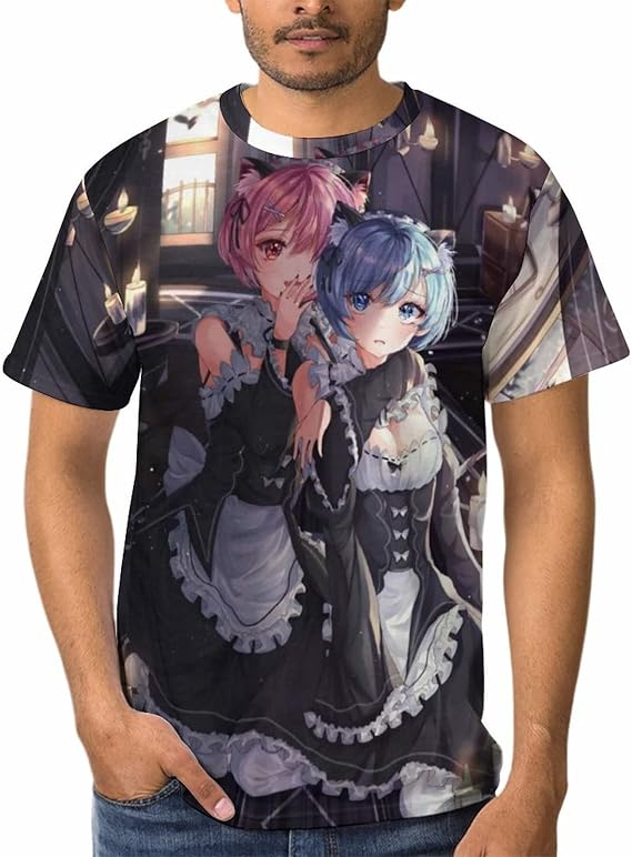 Amazon Tシャツ 半袖 メンズ ゼロから始める異世界生活 インナーシャツ 丸首 下着 定番 トレーナー カットソー 大きいサイズ 吸汗速乾 ゆったり カジュアル おしゃれ プリントtシャツ 安い レディース 男性 Tシャツ カットソー 通販