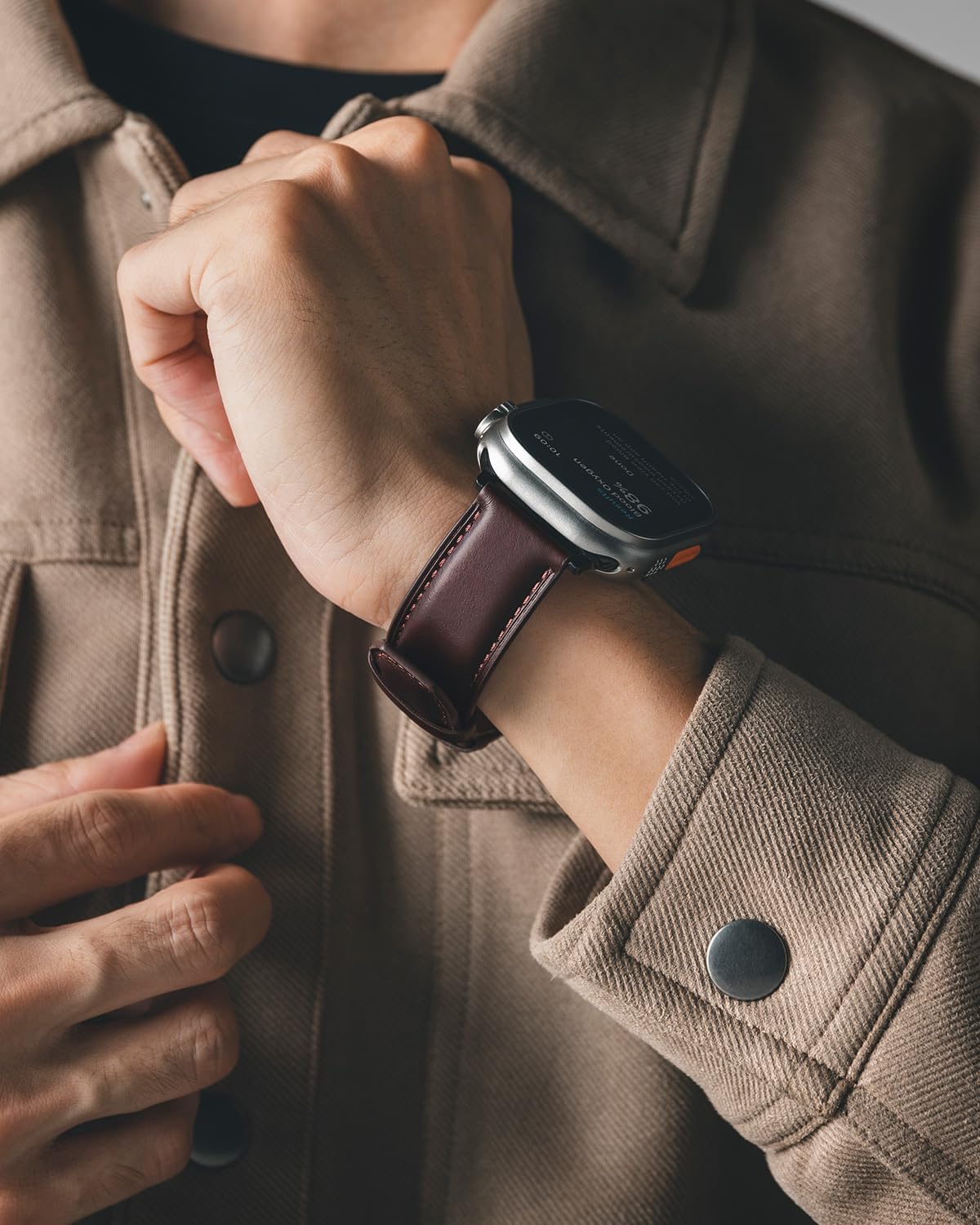 VULKIT Vintage Leather Bands Compatible with Apple Watch Straps 38mm 40mm 41mm 42mm 44mm 45mm 49mm Genuine Leather Wristbands Compatible for Apple iWatch Ultra SE Series 8 7 6 5 4 3 2 1 - Image 5