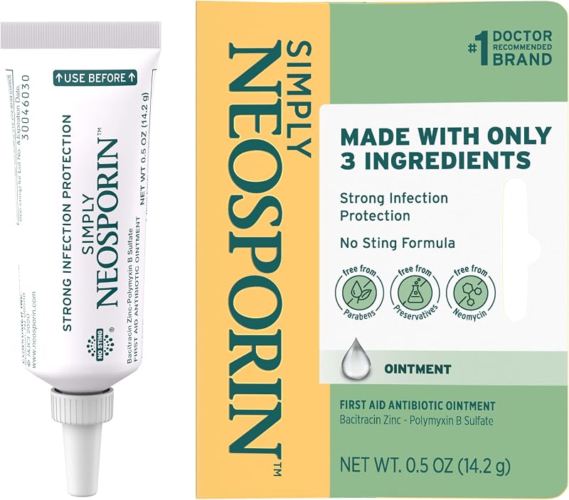 Simply Neosporin Antibiotic Ointment, 3-Ingredient Formula, 0.5 oz