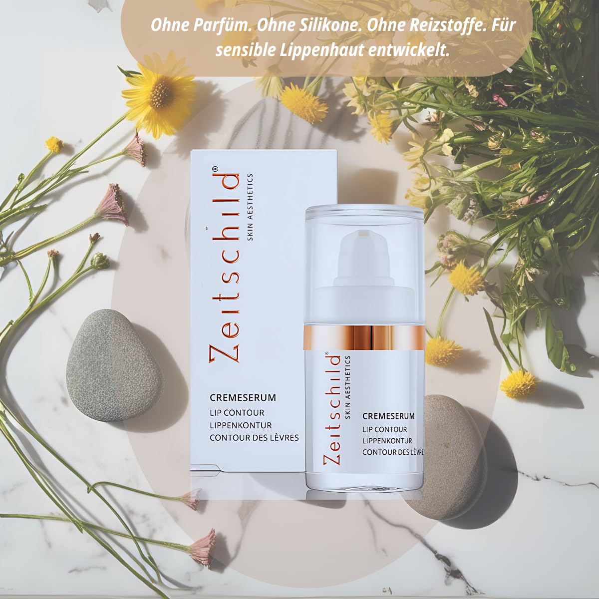 Lippenkontur Cremeserum mit Hyaluron, Peptiden & Nelkenextrakt – Pflegendes Lippenserum für mehr Volumen, 15 ml