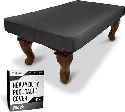 GoSports 6 ft Premium Leatherette Pool Table Cover - Waterproof & Tearproof - Heavy Duty Indoor & Outdoor Billiard Table Cover
