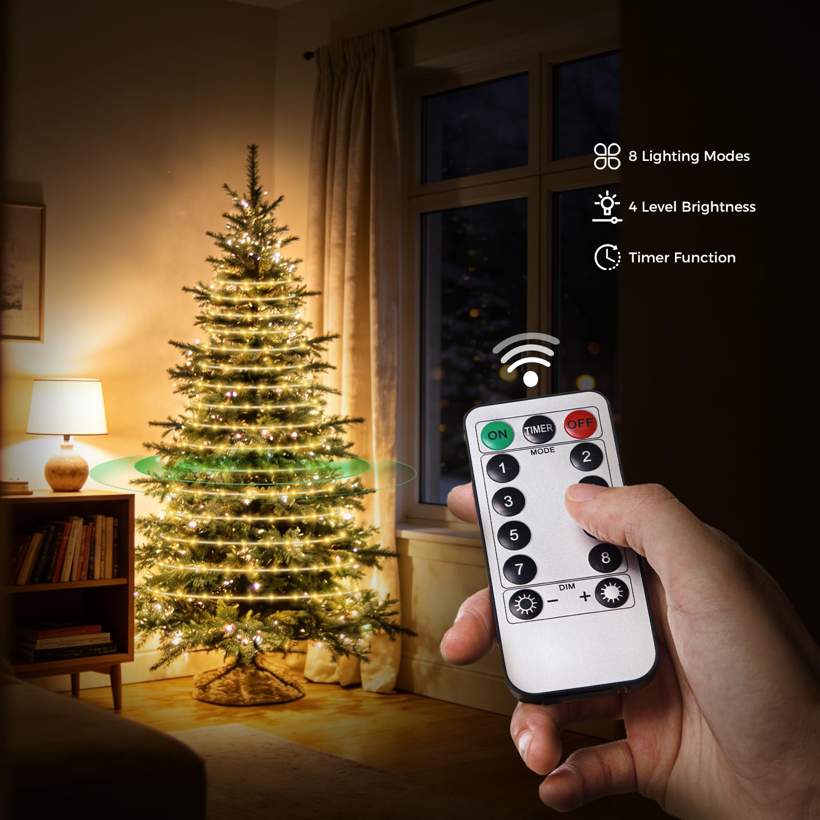 Verbindbare Lichterkette 50 m 500 LEDs, 5 x 10 m Schlauchlichter Warmweiß, Wasserdicht, Fernbedienung, 8 Modi, für Garten, Terrasse, Weihnachten