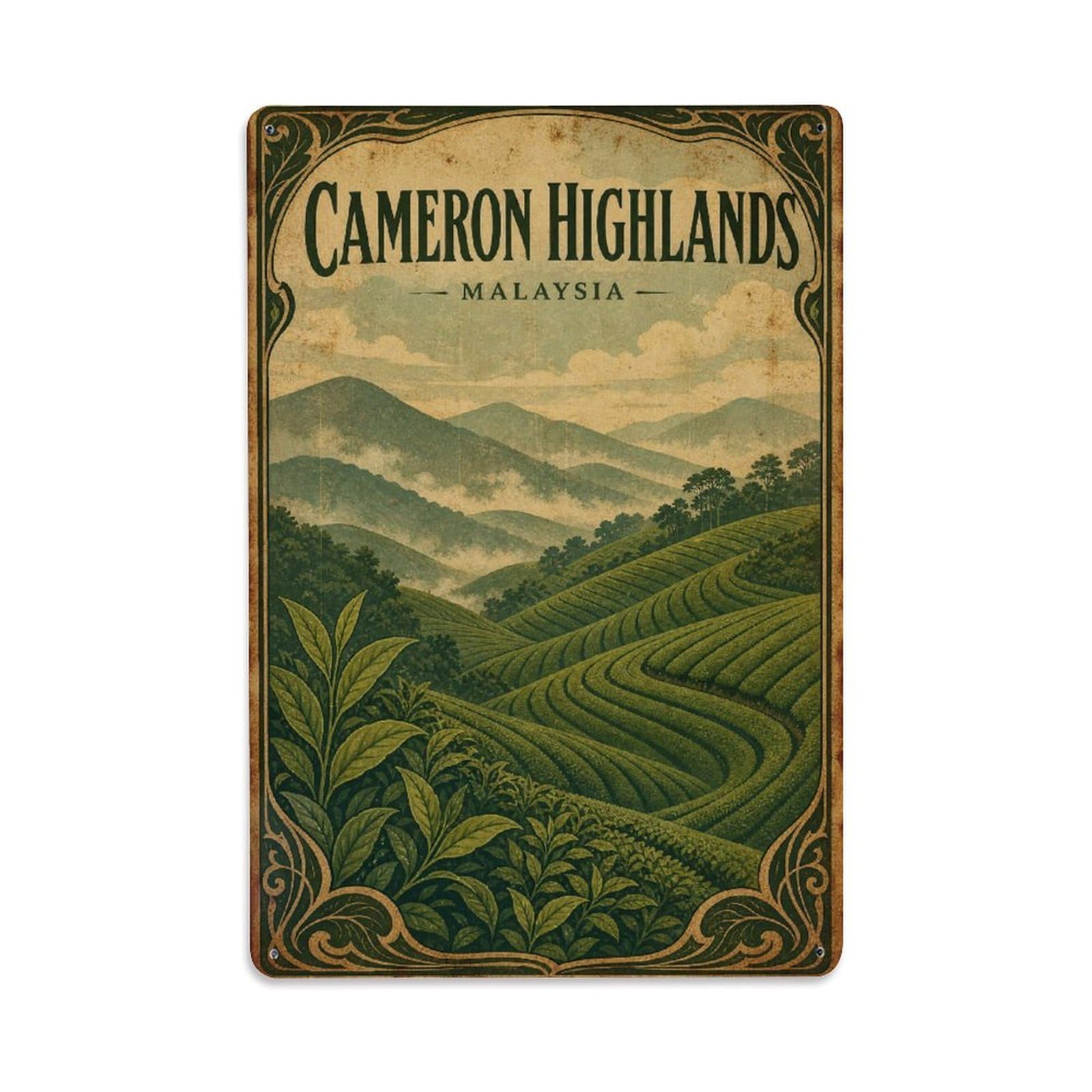 Metal Tin Sign Vintage Travel Malaysia Cameron Highlands